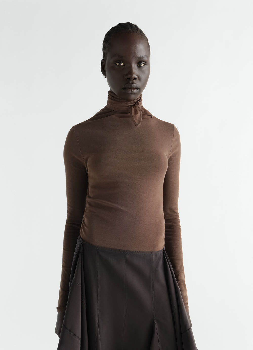 BALLERINA SCARF TOP IN MESH JERSEY