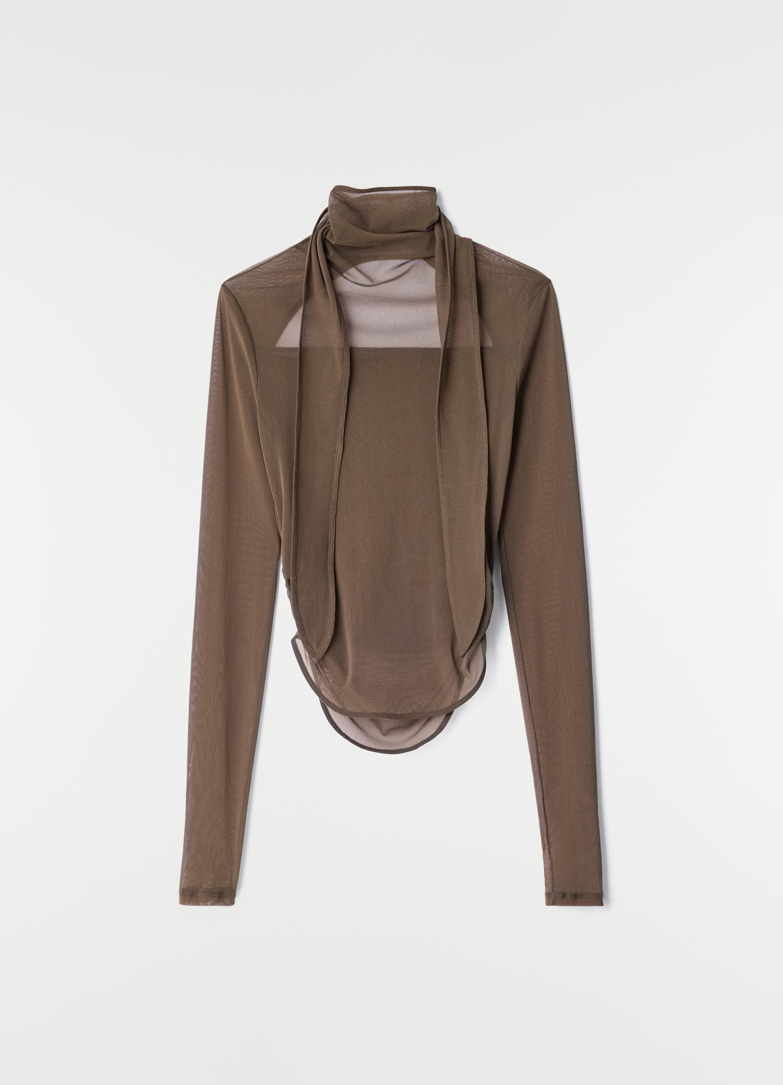 Ballerina scarf top in mesh jersey