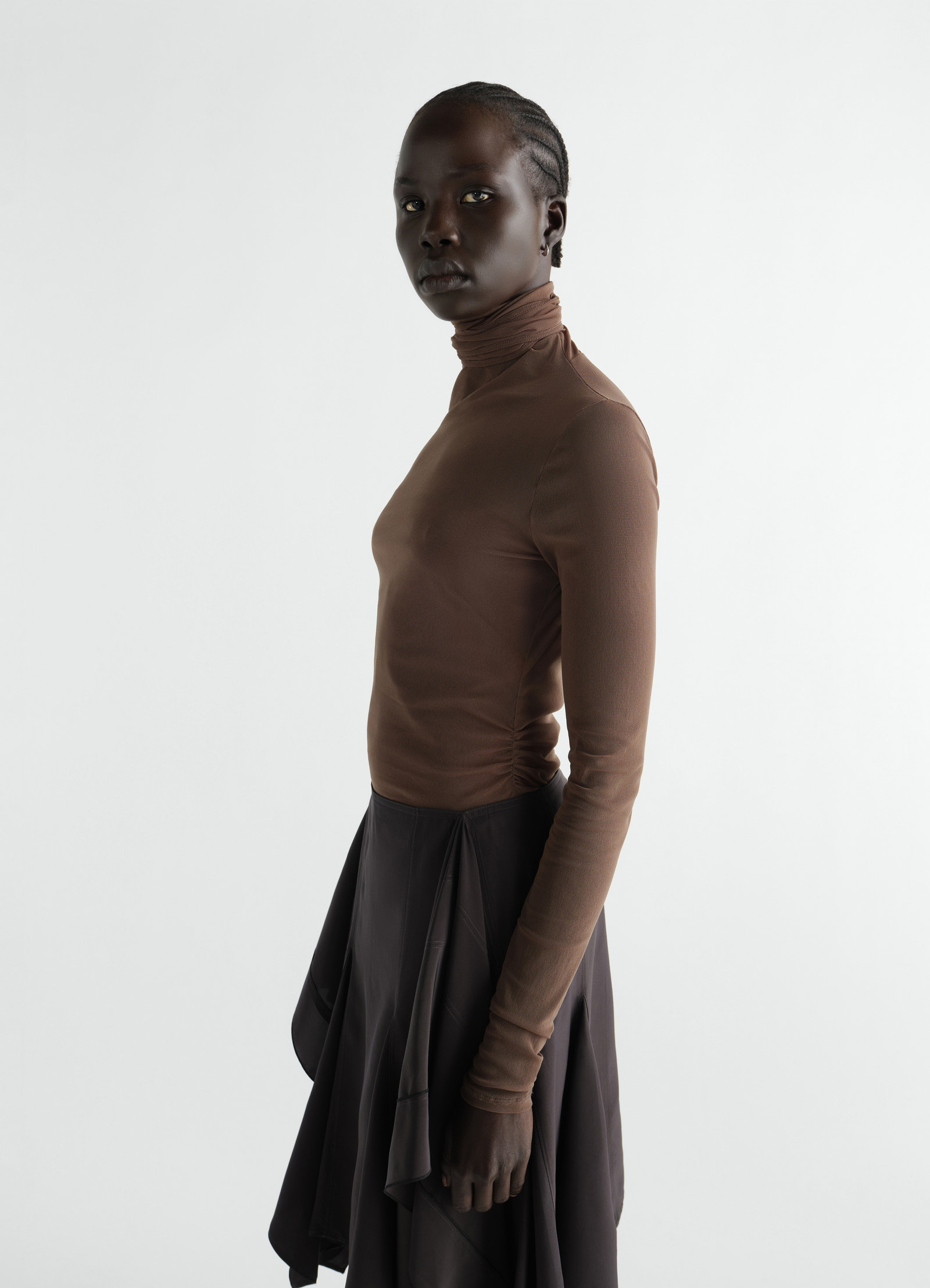 Ballerina scarf top in mesh jersey