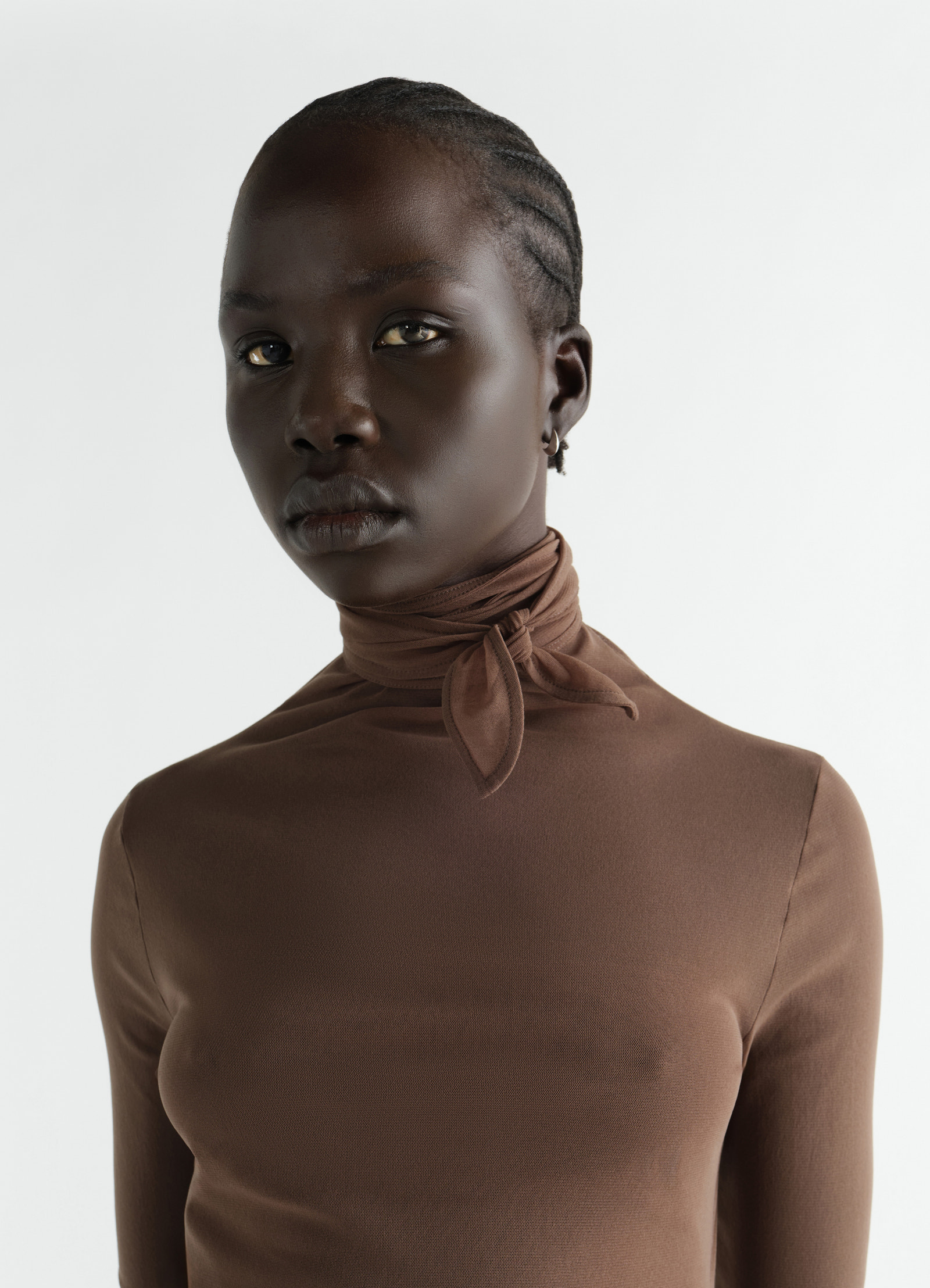 Ballerina scarf top in mesh jersey