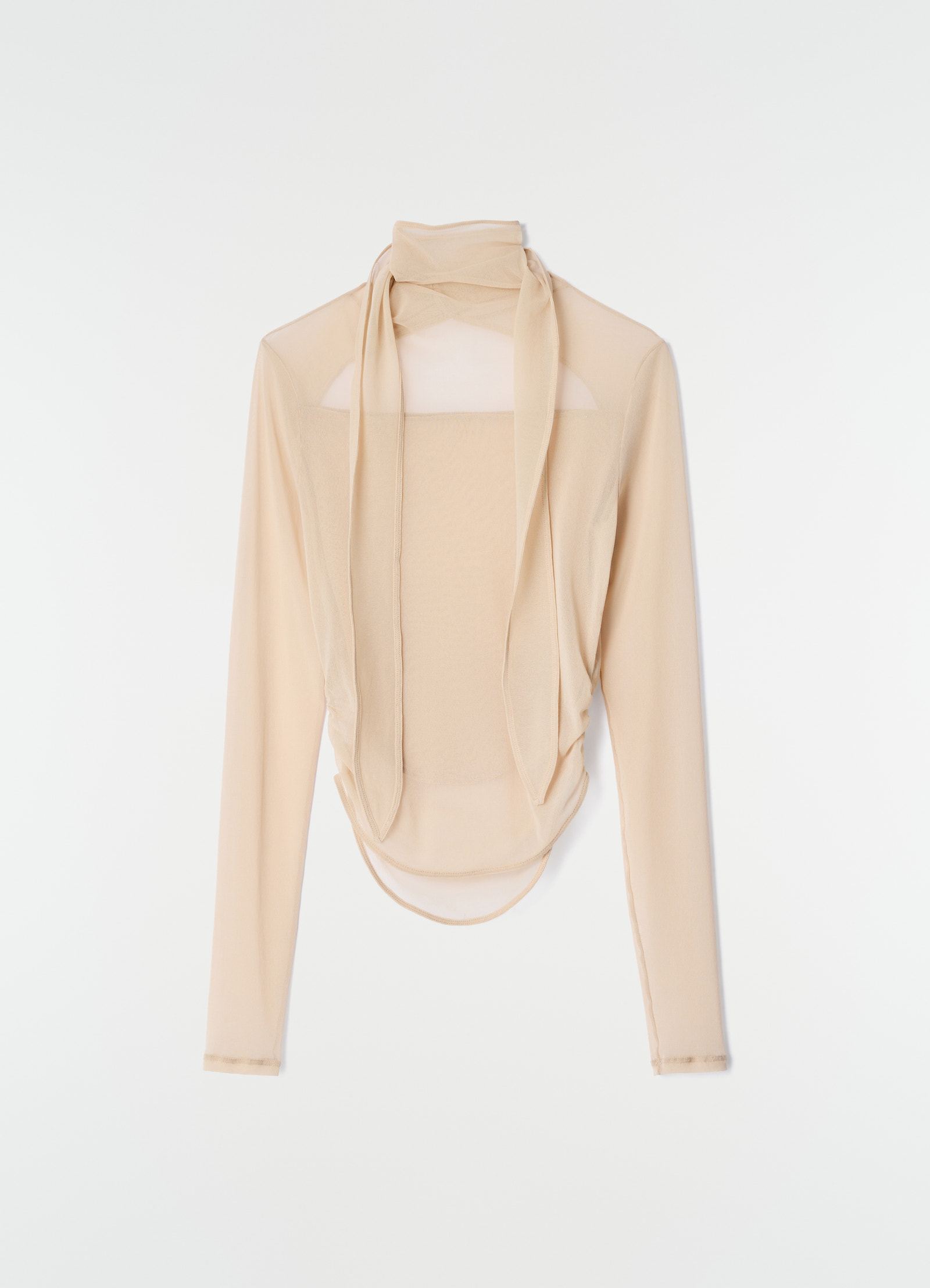Ballerina scarf top in mesh jersey