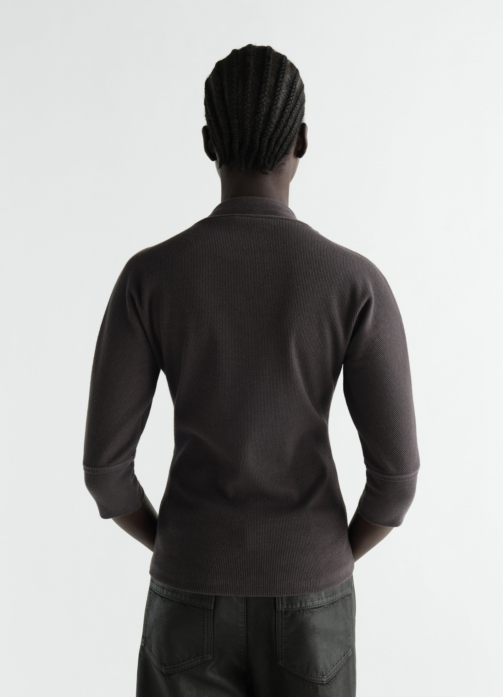 Ascot t-shirt in linen and cotton ribbed jersey