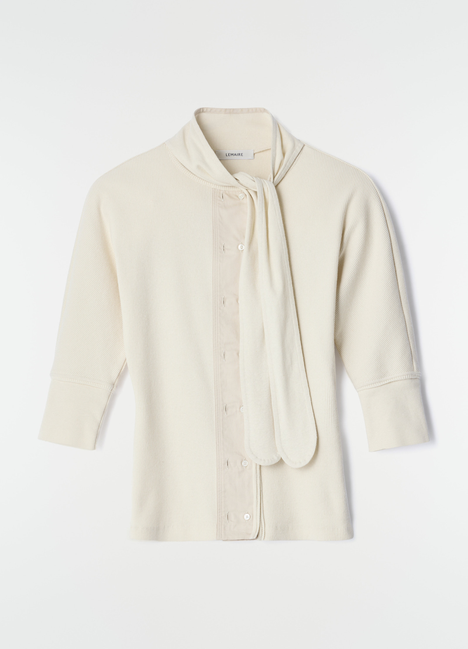 Ascot t-shirt in linen and cotton ribbed jersey