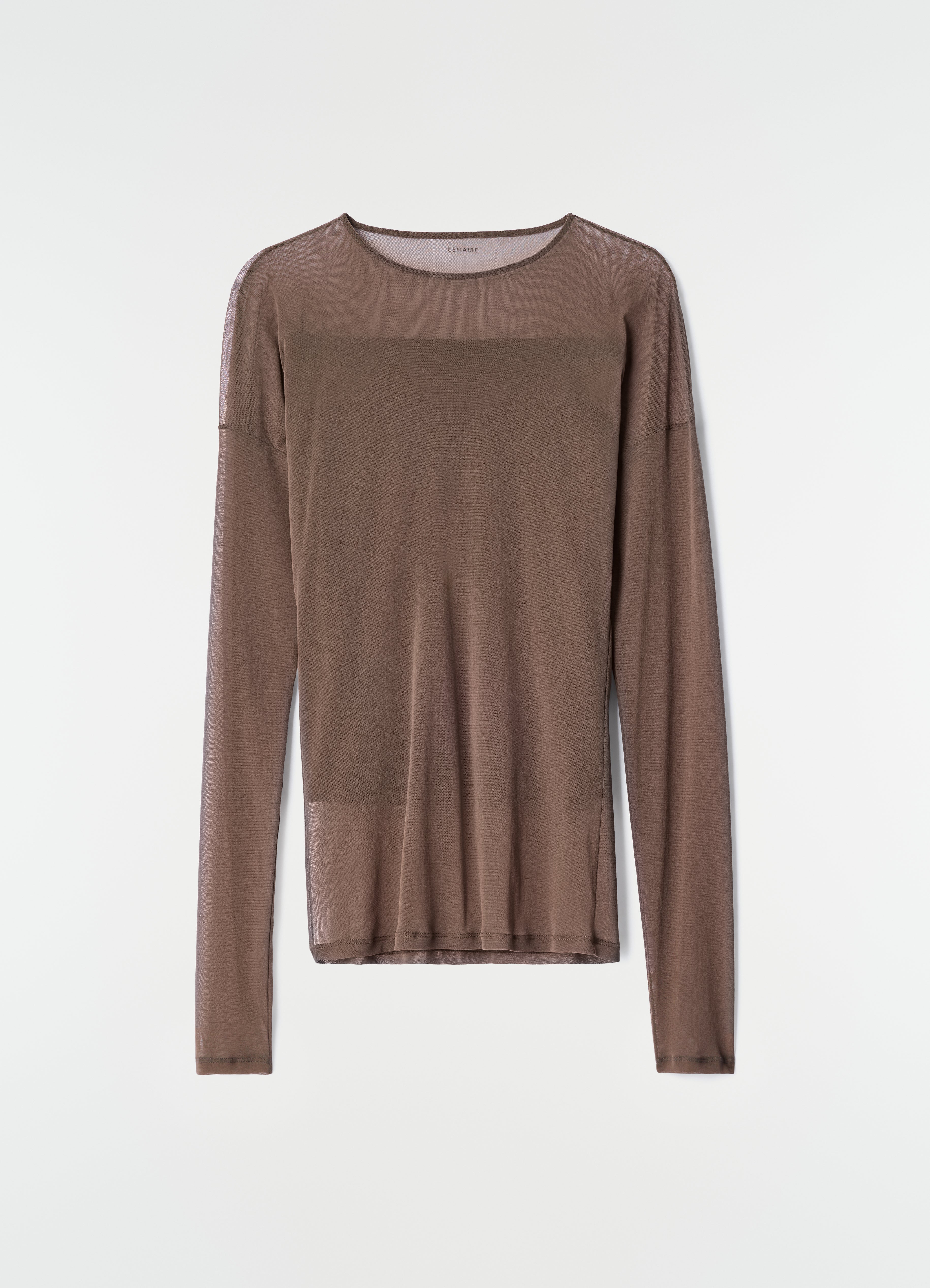 トップス TENDERLOIN MIX MESH JERSEY LONG SLEEVE LONG-SLEEVE BALLERINA-STYLE TOP IN MESH JERSEY - Cacao - Mesh