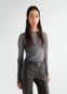 LONG-SLEEVE BALLERINA-STYLE TOP IN MESH JERSEY