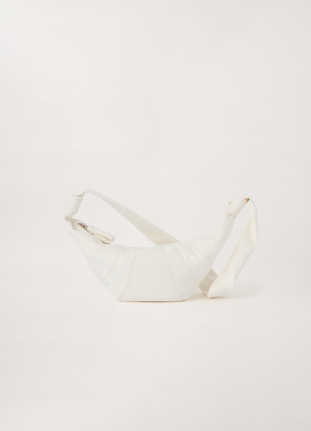 Lemaire Medium Croissant Bag in Smooth Nappa Leather, product shot, Side view Topstitched cutouts