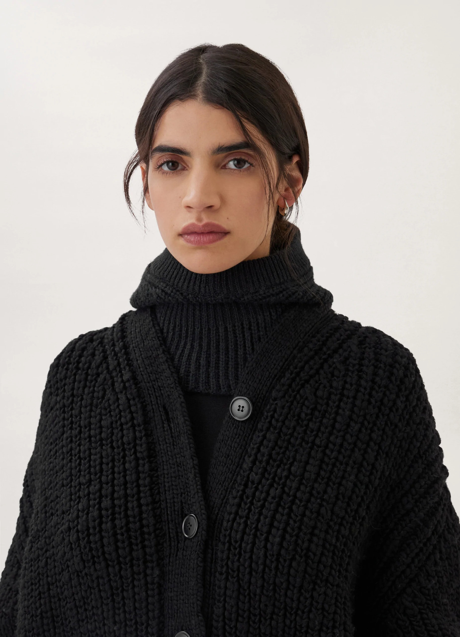 CHUNKY CARDIGAN - Black - Chunky Wool - Unisex | LEMAIRE CHUNKY CARDIGAN - Black - Chunky Wool - Unisex | LEMAIRE