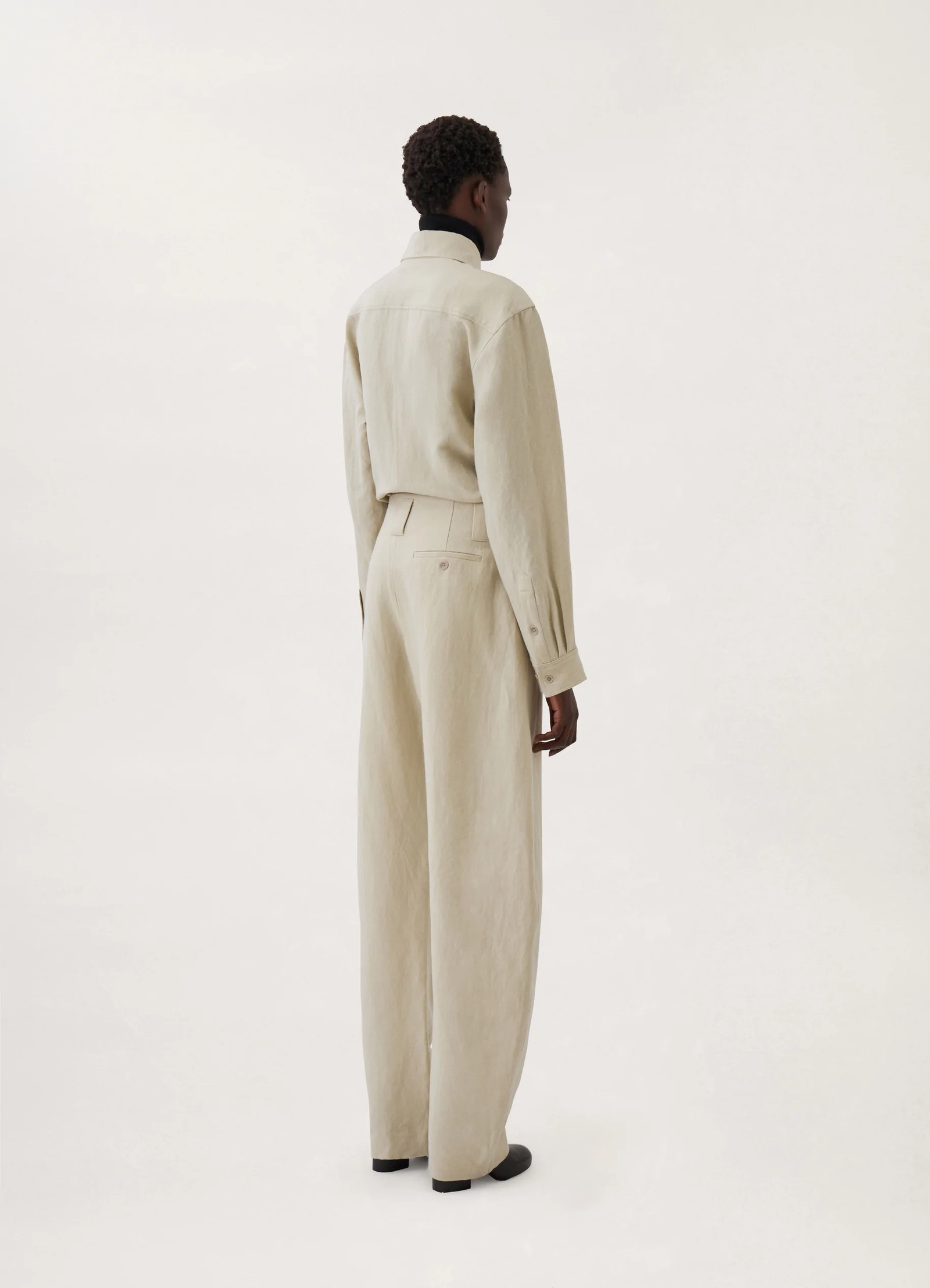 カーブパンツ - Overcast Grey - リネンウール - ウィメンズ | LEMAIRE
