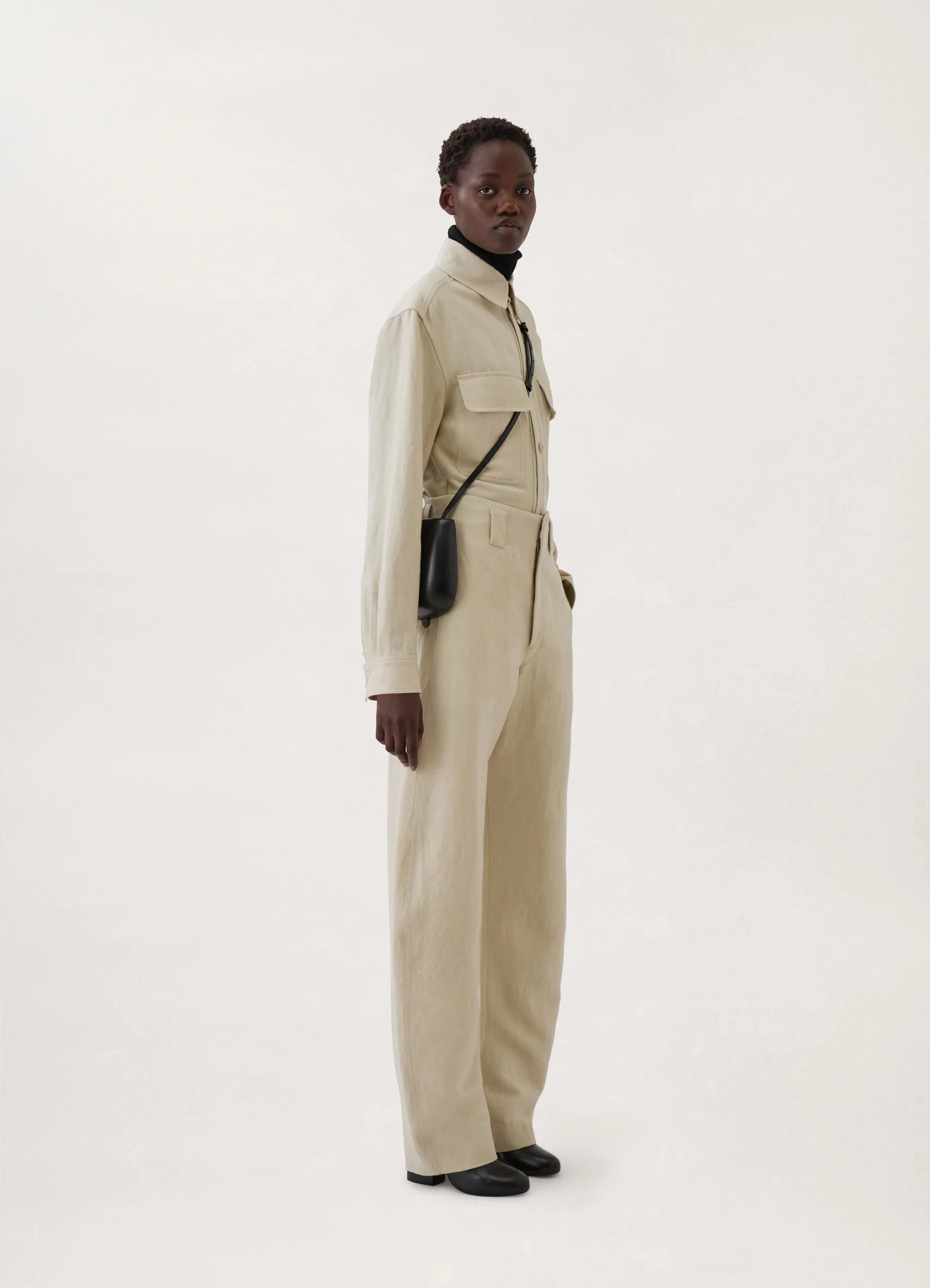 カーブパンツ - Overcast Grey - リネンウール - ウィメンズ | LEMAIRE