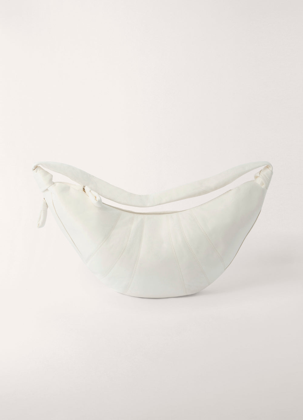 Lemaire Large Croissant Bag in Smooth Nappa Leather, product shot, Front view Ergonomic shape