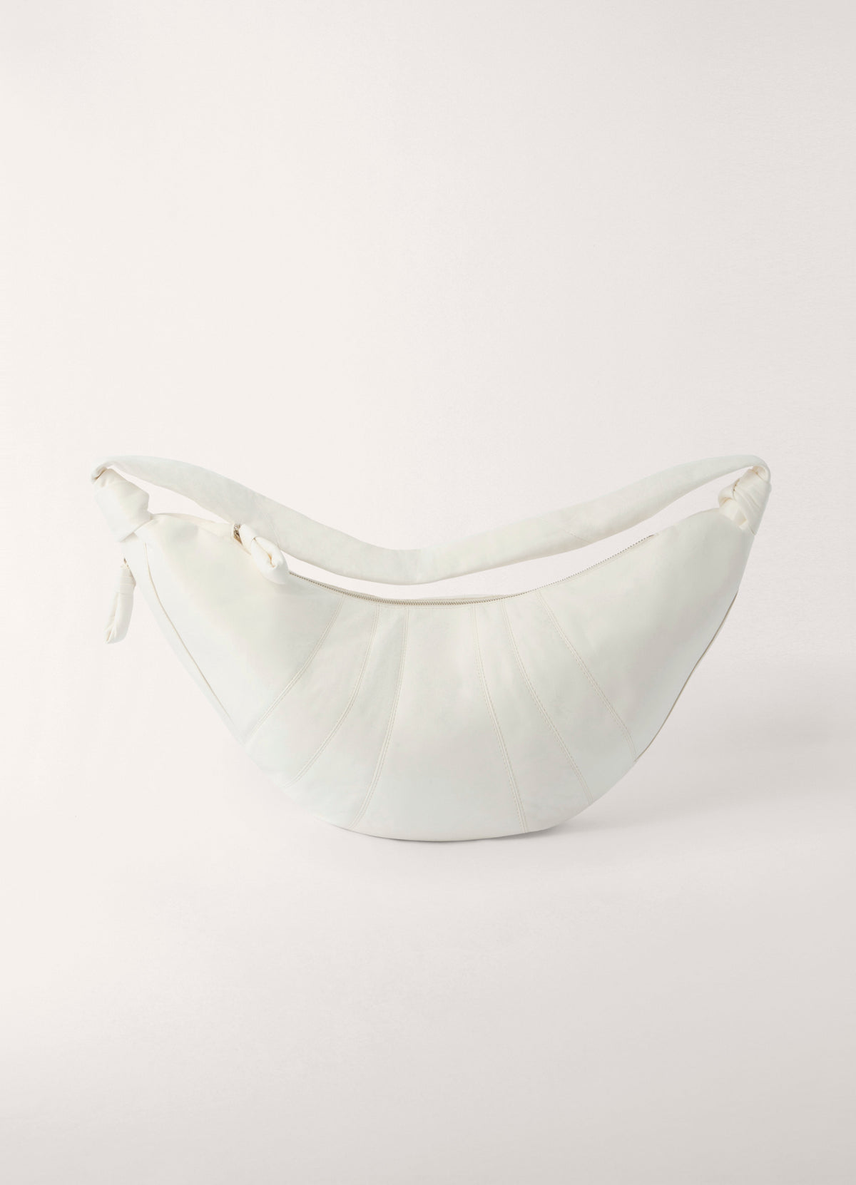 Lemaire Large Croissant Bag in Smooth Nappa Leather, product shot, Front view Ergonomic shape